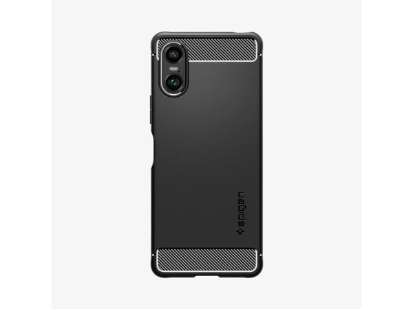 Spigen Rugged Armor - Baksidesskydd för mobiltelefon - termoplastisk polyuretan (TPU) - svart - för Sony XPERIA 10 IV