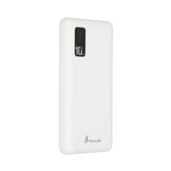 Extralink EPB-098W - Powerbank - 10000 mAh - 2,1 A - 2 lähtöliitäntää (USB) - valkoinen
