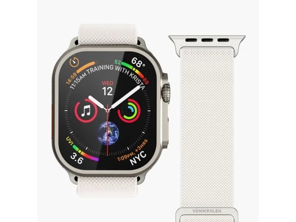 Vonmählen Classic nylonarmband för Apple Watch 42 44 45 49 mm beige (AWS00142)