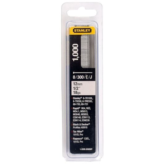 Stanley 1-SWKBN100T, Niittipakkaus, 2,5 cm, Hopea, Stanley, 1000 kpl