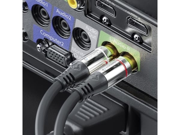sonero S-AC600-075, 3,5 mm, uros, 2 x RCA, uros, 7,5 m, musta