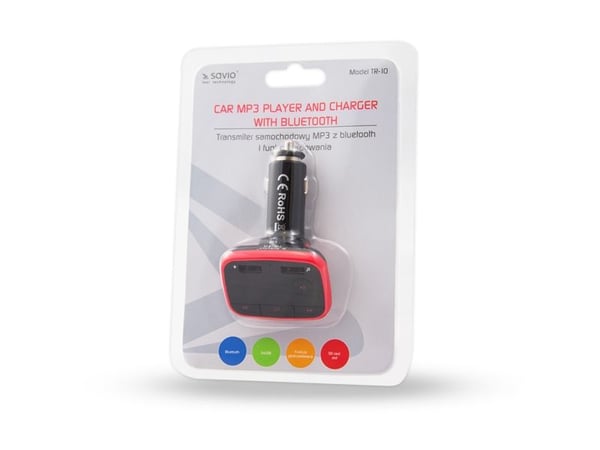 FM-sändare Elmak FM-sändare SAVIO TR-10 Bluetooth, laddare-SAVIO TR-10