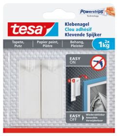 TESA 77773-00000-01, Sisätila, Valokuvakoukku, Valkoinen, Polystyreeni, Liimateippi, 1 kg