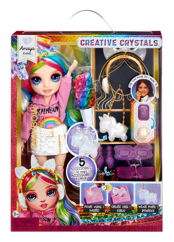 Rainbow High Creative Crystals Fashion Doll- Amaya, Modedocka, Honkoppling, 8 År, 280 mm, Multifärg