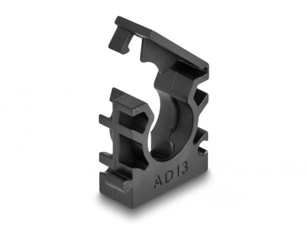 Delock - Kabelholder - with locking clip, 13 mm - svart (en pakke 8)