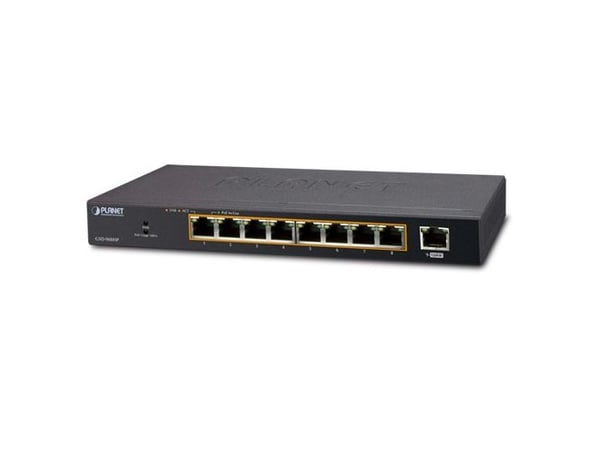 PLANET GSD-908HP - Switch - 8 x 10/100/1000 (PoE+) + 1 x 10/100/1000 (opplink) - stasjonær - PoE+ (120 W)