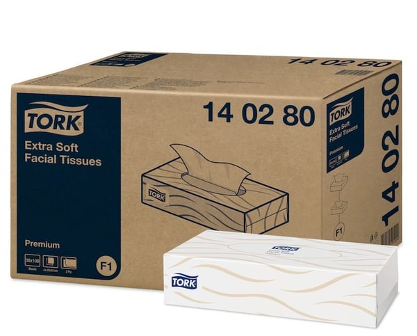 Ansigtsservietter Tork Extra Soft med 100 ark pr./pakke - (30 pakker pr. karton)