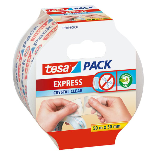 Tesapack express - Dobbelsidig tape 50 m (en pakke 12)