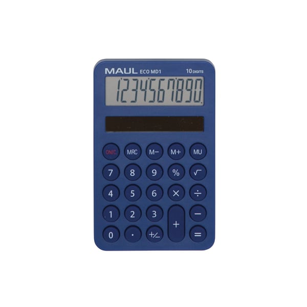 MAUL ECO MD1, Lomme, Grunnleggende, 10 sifre, 1 linjer, Solar, Blå