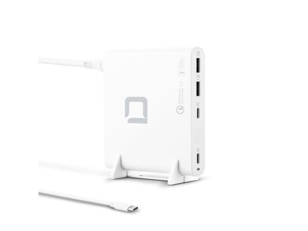 DICOTA Laptop Charger Universal PRO USB-C - Strømadapter - AC - 120 watt - utgangskontakter: 4 - Storbritannia, Europa - hvit