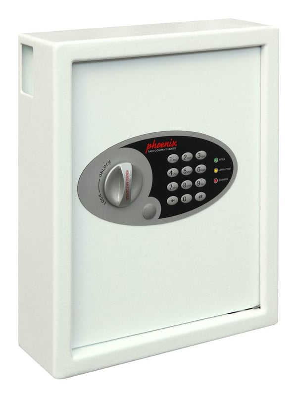 Phoenix Safe Co. Cygnus KS0032E, Metall, Hvit, 48 kroker, Elektronisk, 7,5 l, 300 x 100 x 360 mm