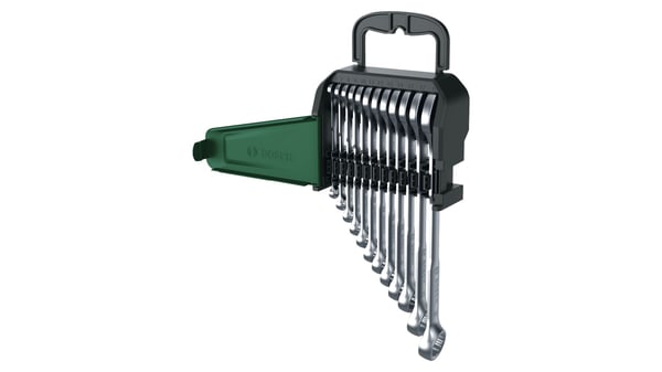 Bosch 1 600 A02 Z9D, 6,7,8,9,10,11,12,13,14,15,17,19 mm, Rustfritt stål, Kromvanadiumstål, Satin, 12 stykker