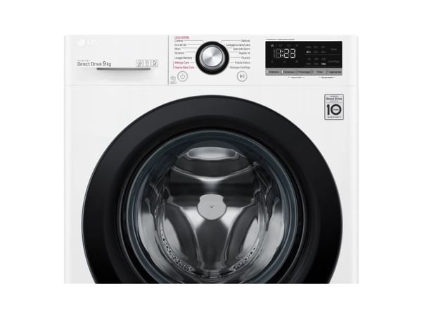 LG Serie V3 F4WV309S6E - Vaskemaskin - bredde: 60 cm - dybde: 62 cm - høyde: 85 cm - frontileggelse - 9 kg - 1400 rpm - hvit