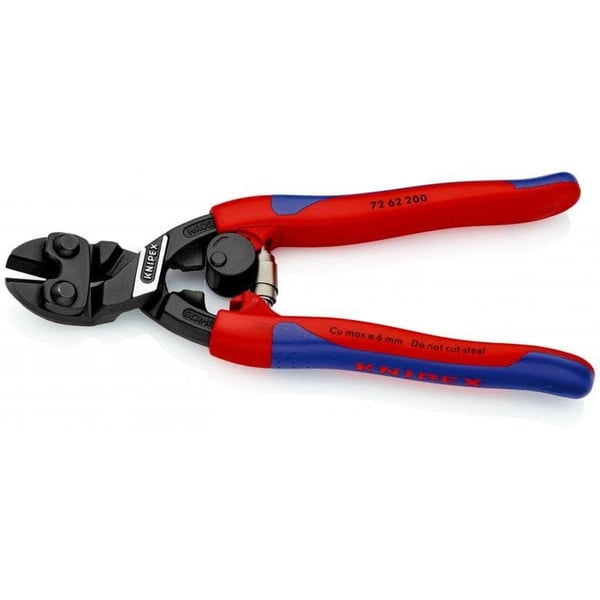 Knipex 72 62 200, Kaapelileikkuri, Sininen, Punainen, Terästä, Musta, 6 mm, REACH