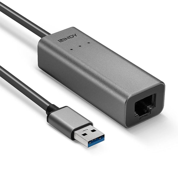 Lindy 43313, USB-A, RJ-45, 0,27 m, Sølv