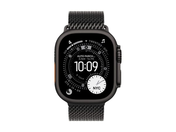 Apple - Slinga för smart klocka - 49 mm, svart titanfinish - Liten storlek - svart - för Watch Hermès Series 12, SE 3, Series 10, Series 11, Series...