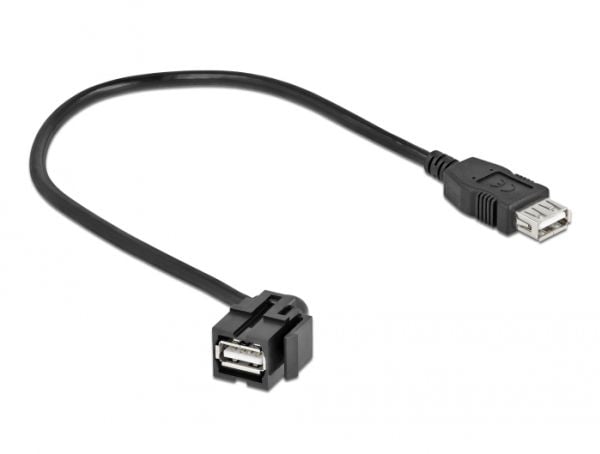 Delock - Modulinnlegg - 110° angled - 30 cm - USB 2.0 Type A - svart