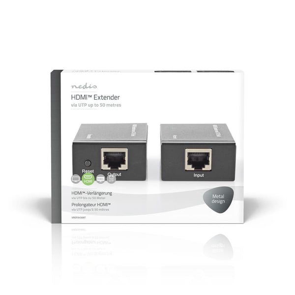 Nedis VREP3450AT, AV-sender og -mottaker, 60 m, Koblet med ledninger (ikke trådløs), Antrasitt, HDCP