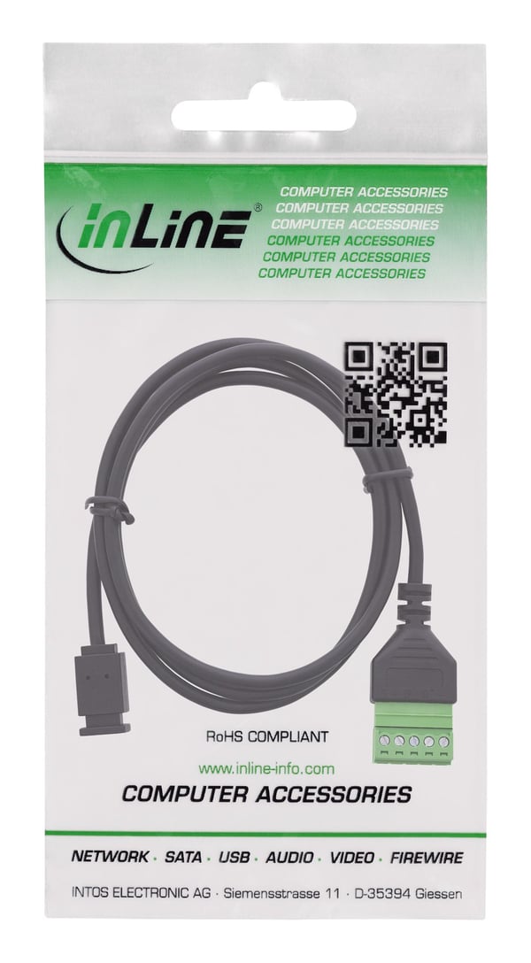 InLine Mini USB-uttag till kopplingsplint - 5-polig - med kabel (92504D)