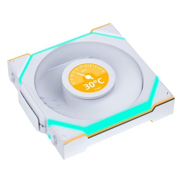 Lian Li UNI FAN SL Wireless LCD 120, Vifte, 12 cm, Hvit