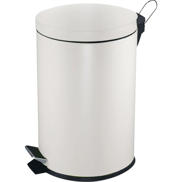 Poljinroskis, V-osa, valkoinen, terästä, 5 l, muovisella sisäämpärillä Poljinroskis, V-osa, valkoinen, terästä, 5 l, muovisella sisäämpärillä