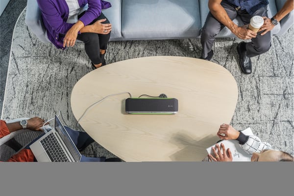 HP Poly Sync 60 Microsoft Teams-sertifisert høyttalertelefon, Mobiltelefon/PC, Sølv, 30 m, 55 dB, 1,5 m, Berøringskontroll