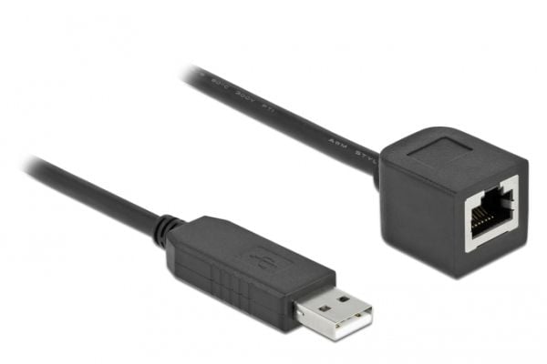 Delock - Seriell adapter - USB (hann) til RJ-45 (hunn) - 1 m - USB / USB 2.0 / EIA-232 - svart
