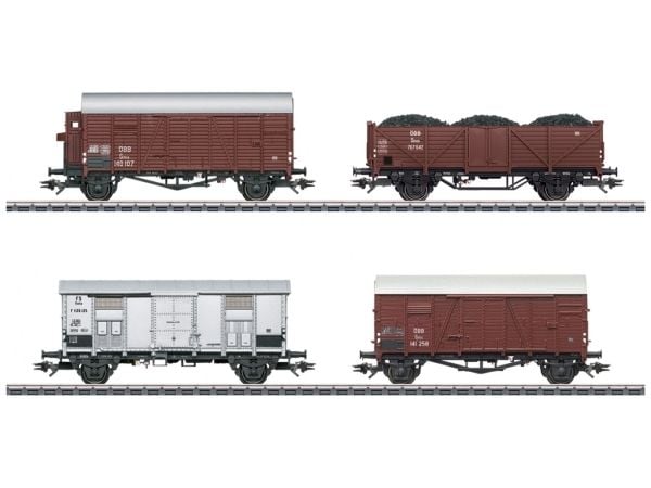 Märklin Freight Car Set for the Class 52 Steam Locomotive, Tavaravaunupienoismalli, Kokoamispakkaus, HO (1:87), 4 different design Austrian Federal...