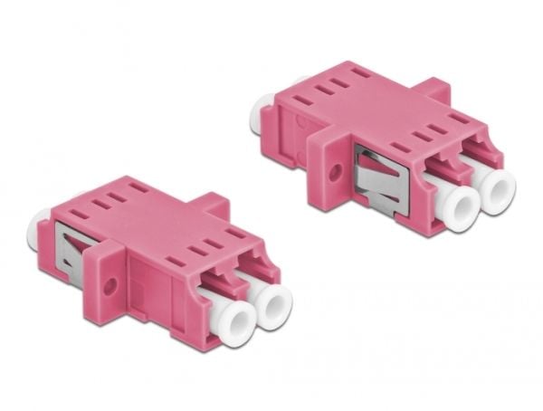 Delock - Nettverkkopler - LC multimodus (hunn) til LC multimodus (hunn) - fiberoptisk - OM4 - fiolett (en pakke 2)