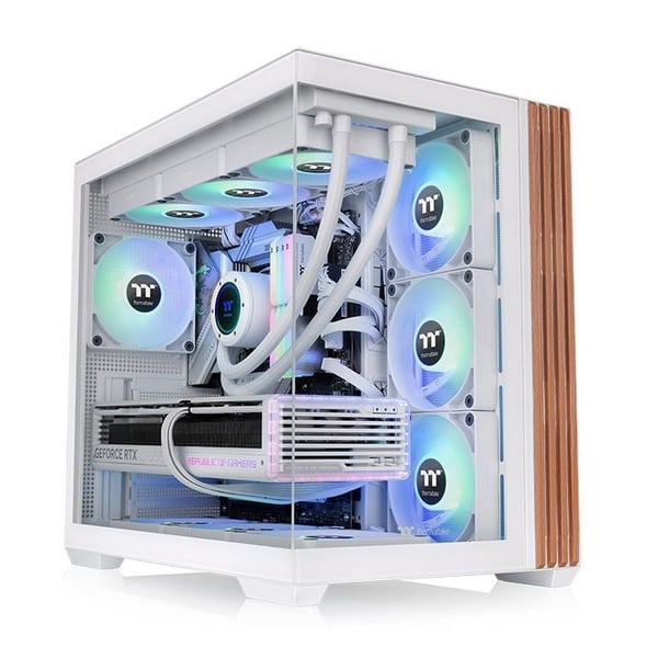 Thermaltake View 380 WS ARGB, Midi Tower, PC, Hvit, ATX, Micro ATX, Mini-ITX, SPCC, Herdet glass, Spilling