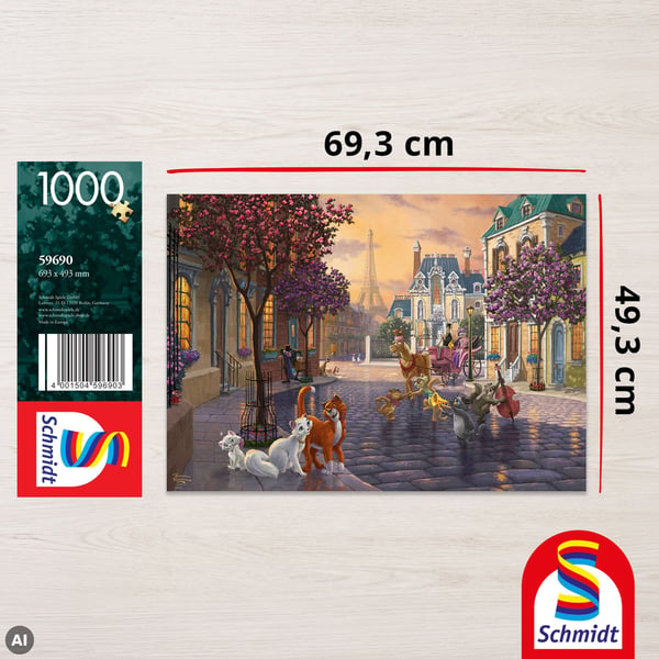 Schmidt Spiele Disney The Aristocats, 1000 stykker, Dyr, 12 år