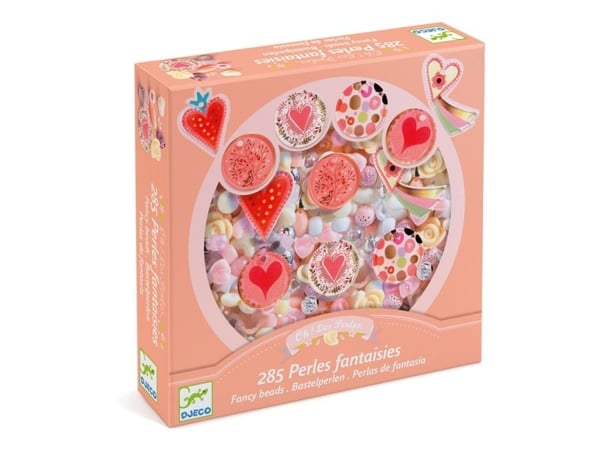 DJECO Heart Fancy Beads, Lasten helmisetti, 6 vuosi/vuosia, Muovi, Monivärinen