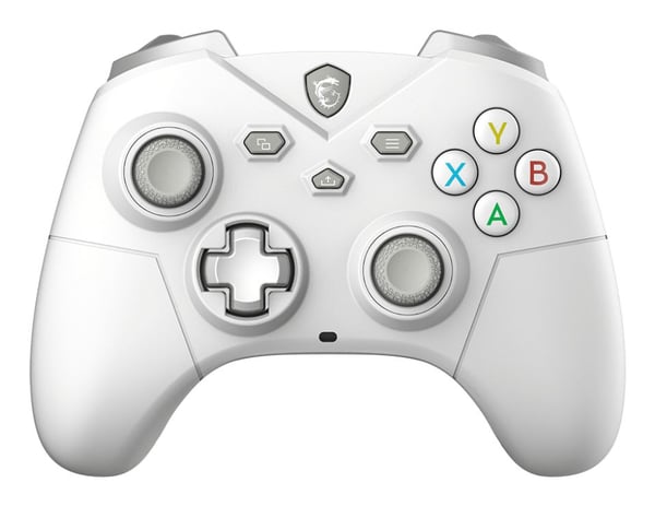 MSI Force GC300 - Spelkontroll - 2 knappar - trådlös - 2.4 GHz/Bluetooth - vit - för PC, Android