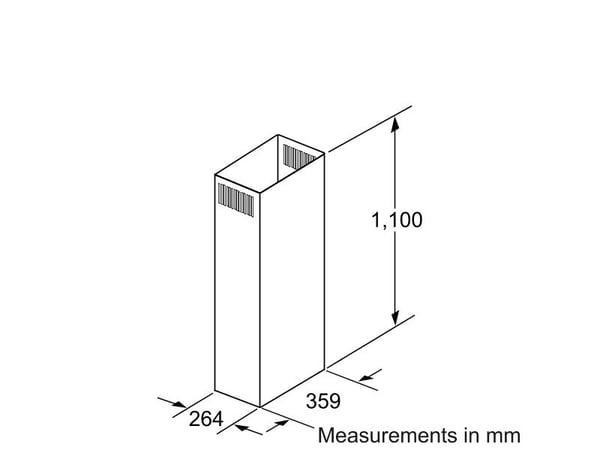 Siemens LZ12285 - Trekkanalsforlengelse - rustfritt stål - for Siemens LF959BL90