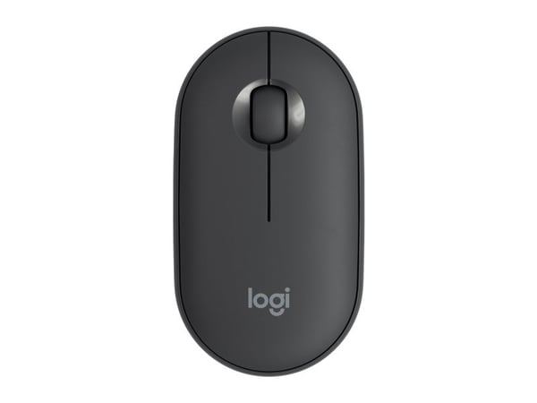 Logitech Pebble M350 - Mus - optisk - 3 knapper - trådløs - 2.4 GHz, Bluetooth - USB trådløs mottaker - grafitt
