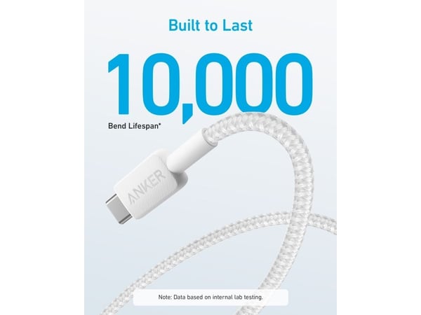 Anker 322 - USB-kabel - USB (hane) till USB-C (hane) - 5 V - 3 A - 90 cm - vit