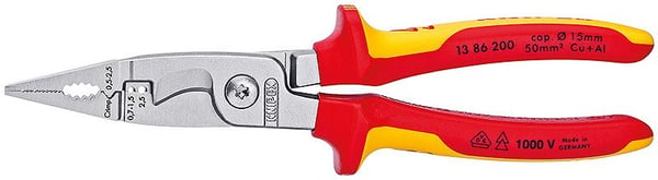 Knipex-pihdit sähkötöihin 6in1 200mm 1000V VDE (13 86 200)