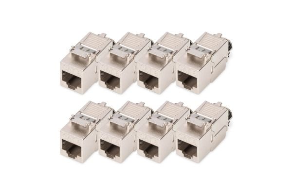 Digitus DN-93816-8, Litteä, Hopea, RJ-45, LSA, Naarasliitin, Naarasliitin, Naarasliitin