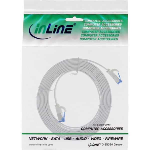 InLine 75701W, 1 m, Cat6a, U/FTP (STP), RJ-45, RJ-45, Hvit
