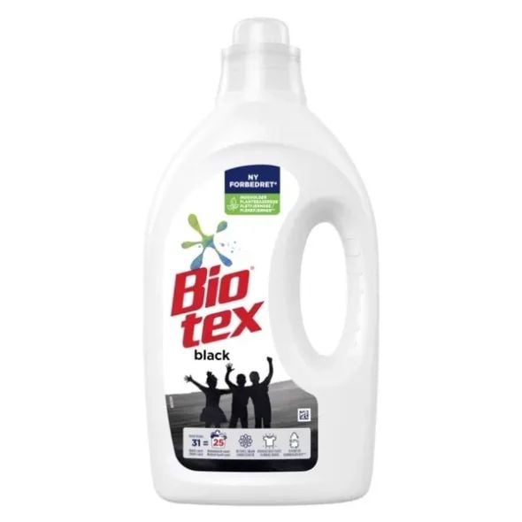 Tvättvätska Bio-Tex Black med parfym utan blekmedel/Optisk vit 1250 ml,6 fl x 1250 ml/krt