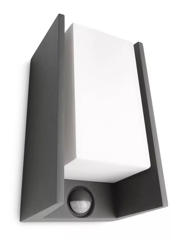 Philips EcoMoods Väggbelysning, Väggbelysning för utomhusbruk, Antracit, Metall, IP44, Terass, Trädgård, II