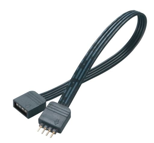 Akasa - LED-valonauhan jatkojohto - 4-PIN sisäinen virta (naaras) 4-PIN sisäinen virta (uros) - 50 cm - musta