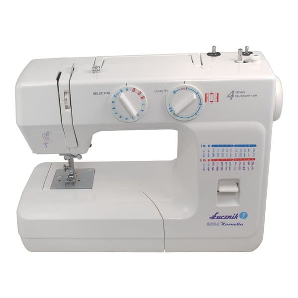 Lucznik KORNELIA II 2004, Hvit, Semi-automatisk symaskin, Overlock / Overkast, Sying, 4 Steg, 5 mm, Rotasjon