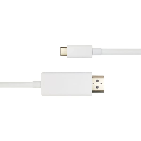 DELTACO - Adapterkabel - USB-C hane till HDMI hane - 2 m - vit - 4K60Hz (3840 x 2160) stöd