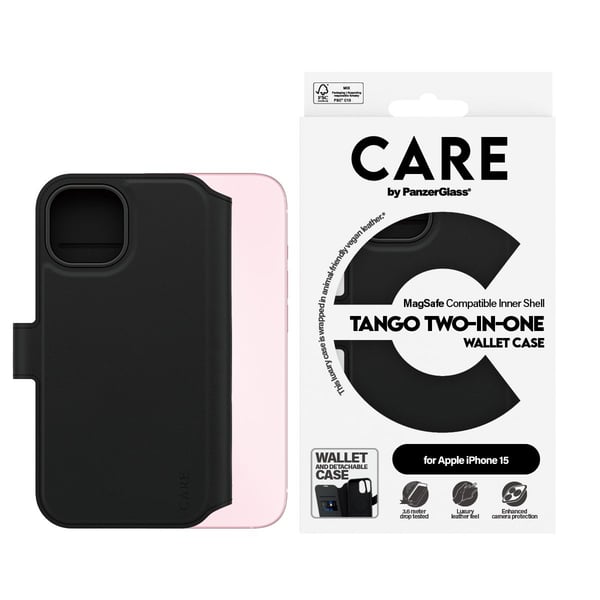 CARE by PanzerGlass Feature Case Tango Two-in-One Wallet m. MagSafe iPhone 15