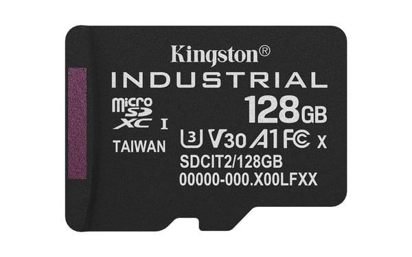 Kingston Industrial - Flashminnekort (SD-adapter inkludert) - 128 GB - A1 / Video Class V30 / UHS-I U3 / Class10 - microSDXC UHS-I