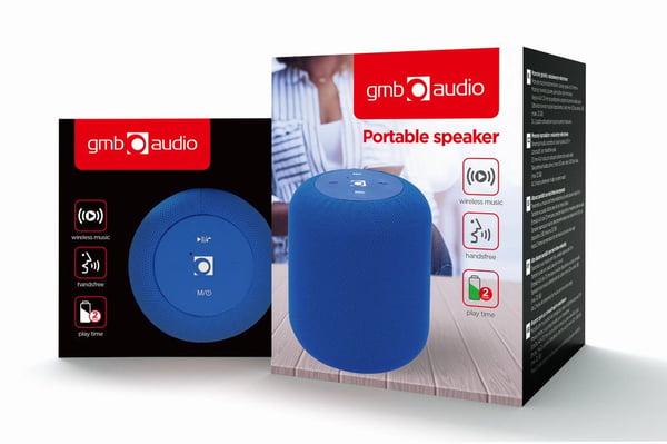 Gembird SPK-BT-15 - Högtalare - för bärbar användning - trådlös - Bluetooth - 5 Watt - blå