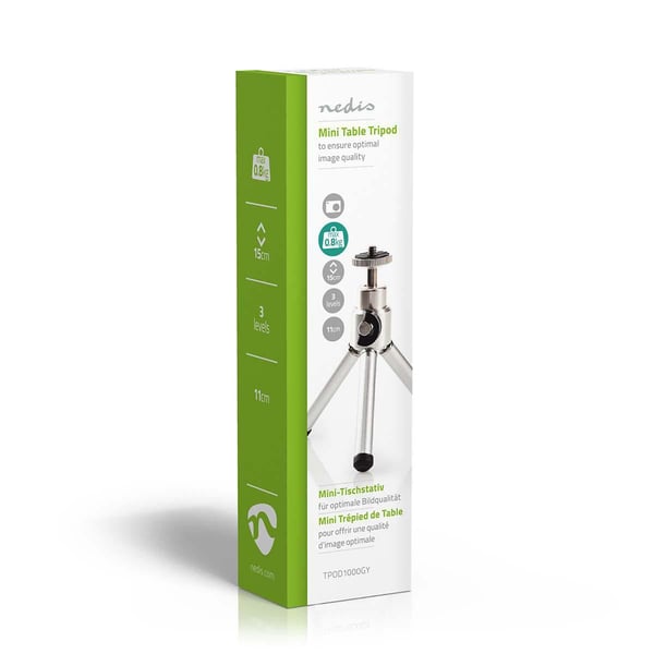 Nedis TPOD1000GY, 3 jalkoja, Hopea, 14,5 cm, 110 g