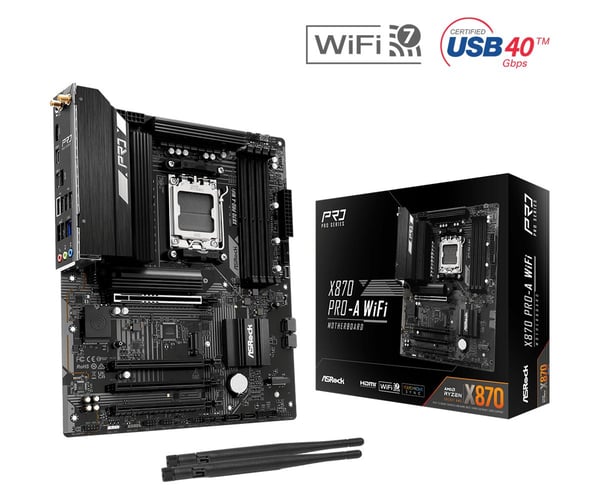 ASRock X870 Pro-A WiFi -emolevy, AM5, ATX, DDR5