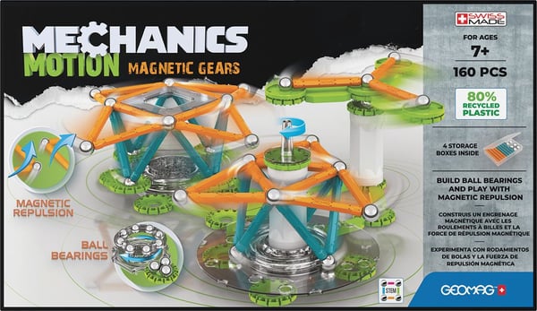 Geomag Mechanics Motion Recycled 3 Magnetic Gears 160 st.